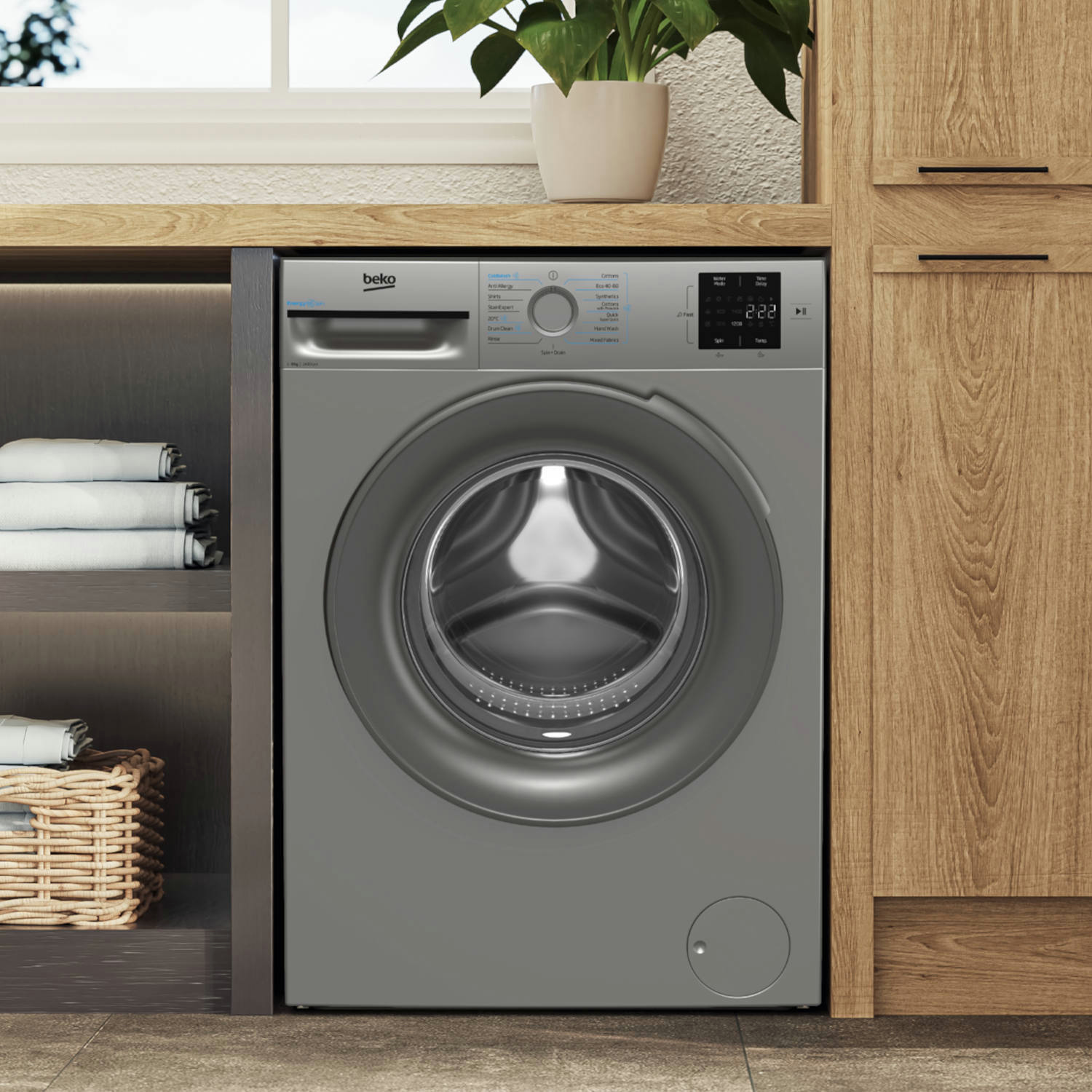 Beko Bmn3wt3841s 8Kg 1400 Spin Washing Machine In Silver - Image 5