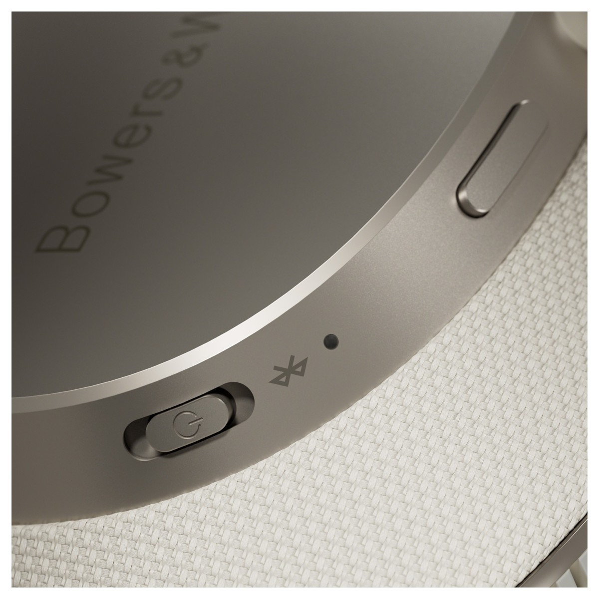 Side view of Bowers + Wilkins PX7 S3 Over-Ear Noise Cancelling Wireless Bluetooth Headphones Canvas white