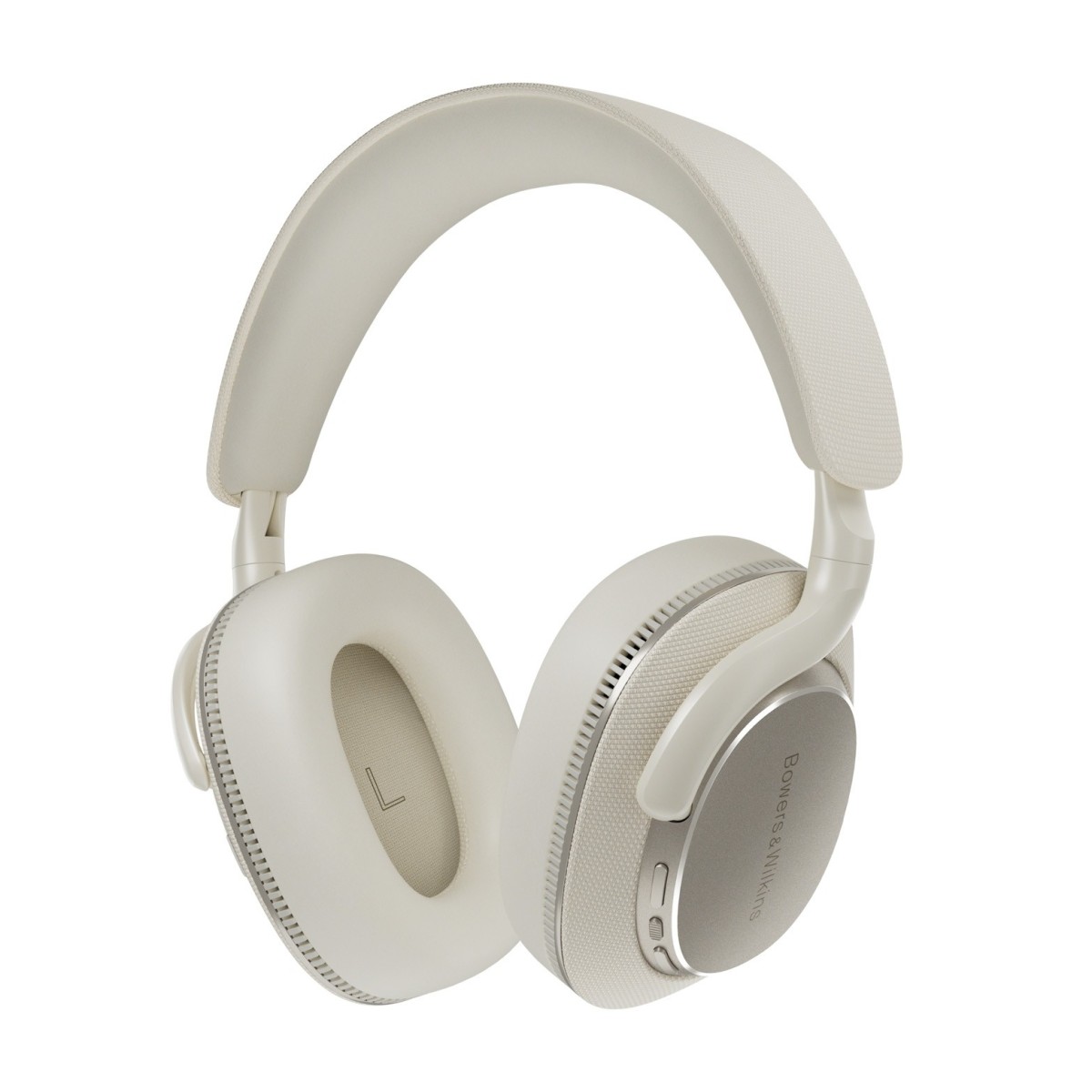 Side view of Bowers + Wilkins PX7 S3 Over-Ear Noise Cancelling Wireless Bluetooth Headphones Canvas white