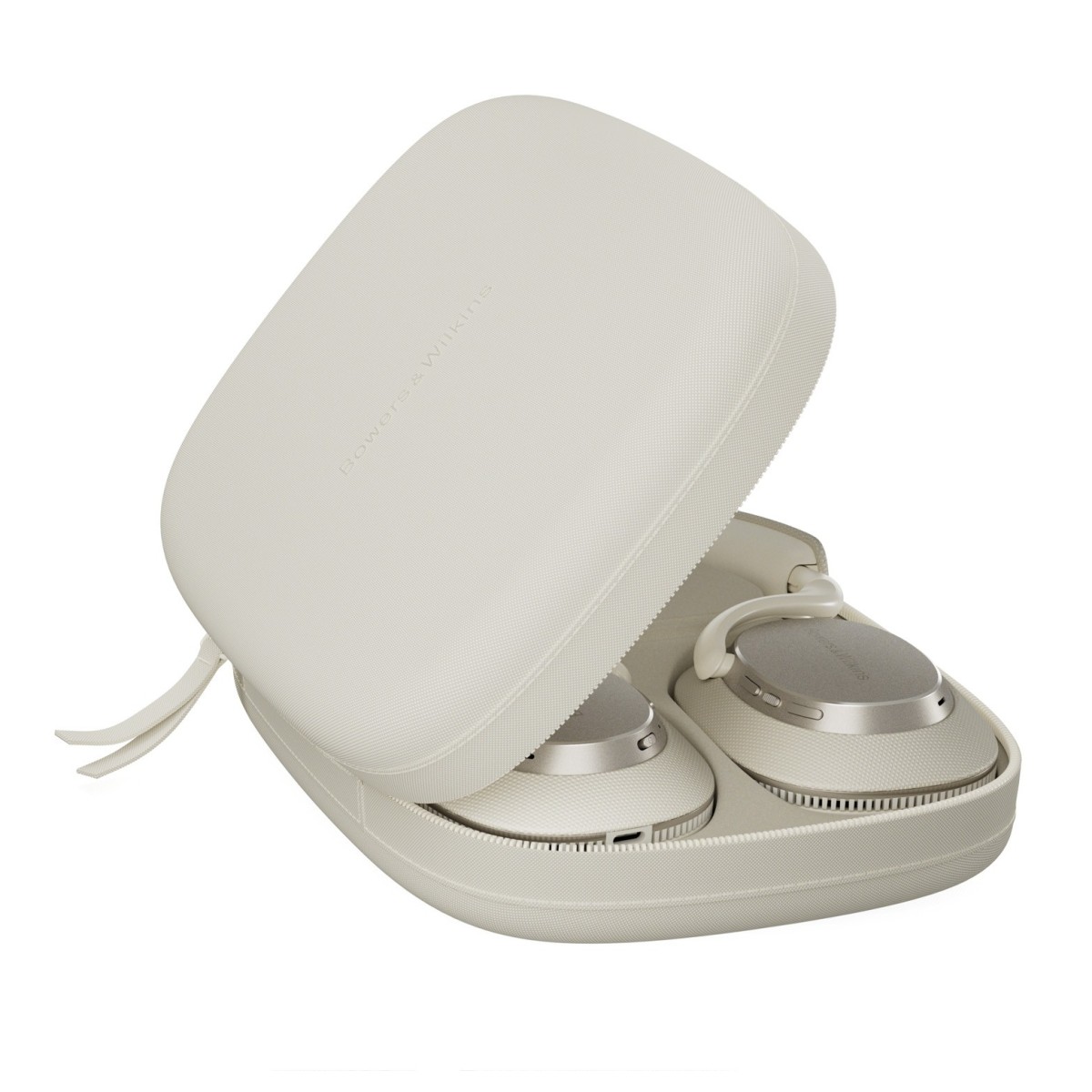 Side view of Bowers + Wilkins PX7 S3 Over-Ear Noise Cancelling Wireless Bluetooth Headphones Canvas white