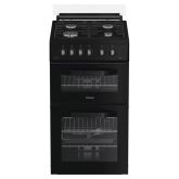 Hotpoint HDG5GCB Gas Double Cooker 50CM - 59L / 29L with Fast Preheat