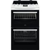 AEG CCX1530ACW 55cm Double Oven Electric Cooker with Ceramic Hob - White