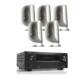DENON AVCX3800H-BWM1WH-5 8K AV Receiver with Bowers & Wilkins M-1 Satellite 5.0 AV Speaker Pack Whit