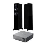 Wiim Amp Space Grey with Wharfedale Diamond 12.3 Floorstanding Speakers Pair in Black Package