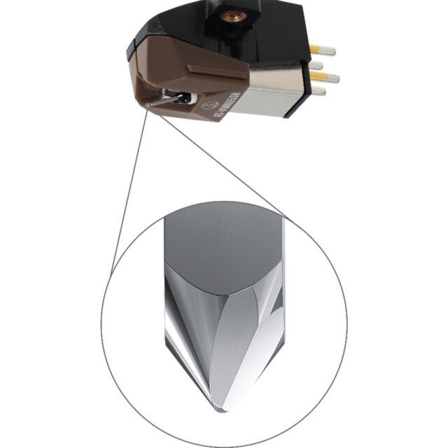 Audio Technica AT-VM95SH/H VM95 Series Shibata Stereo Cartridge on AT-HS6 Headshell 