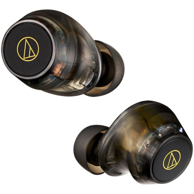 Audio Technica ATH-CKS30TW+ Noise Cancelling Wireless Earbuds17.5 hours Playback Time in Translucent Black