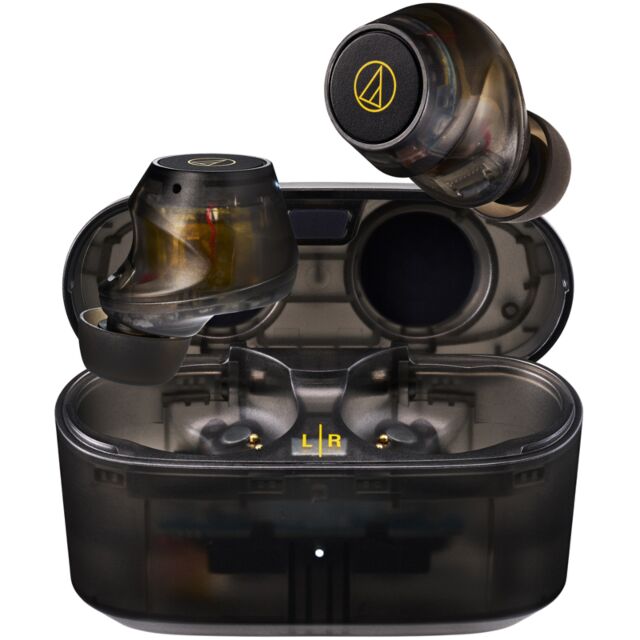 Audio Technica ATH-CKS30TW+ Noise Cancelling Wireless Earbuds17.5 hours Playback Time in Translucent Black