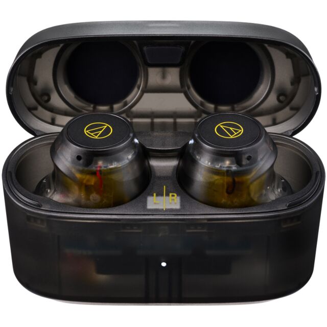 Audio Technica ATH-CKS30TW+ Noise Cancelling Wireless Earbuds17.5 hours Playback Time in Translucent Black
