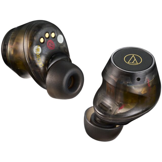 Audio Technica ATH-CKS30TW+ Noise Cancelling Wireless Earbuds17.5 hours Playback Time in Translucent Black