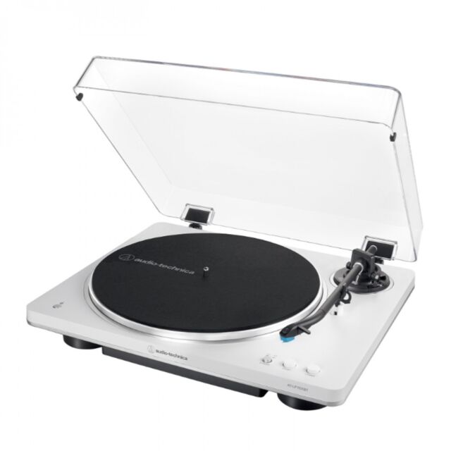 Audio-Technica AT-LP70XBT Fully Automatic Bluetooth Turntable Vinyl Meets Wireless Convenience in White Silver