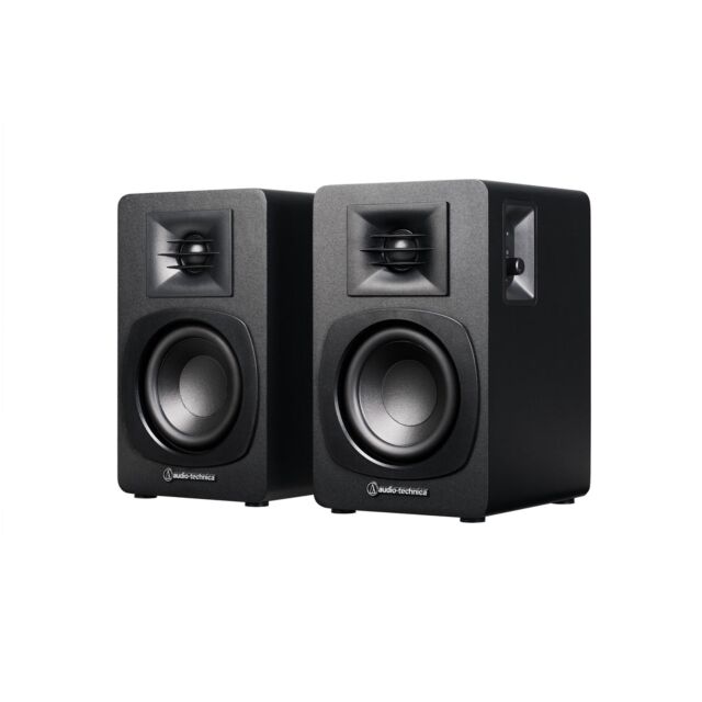 Audio-Technica AT-SP3X Bluetooth Powered Bookshelf Speakers Black