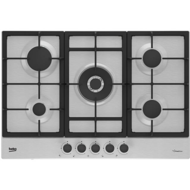 Beko HIAW75225SXE 75cm Gas Hob with Front Knob Controls - Stainless Steel