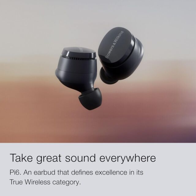 Bowers + Wilkins PI6-SG Noise Cancelling True Wireless In-Ear Headphones Storm Grey