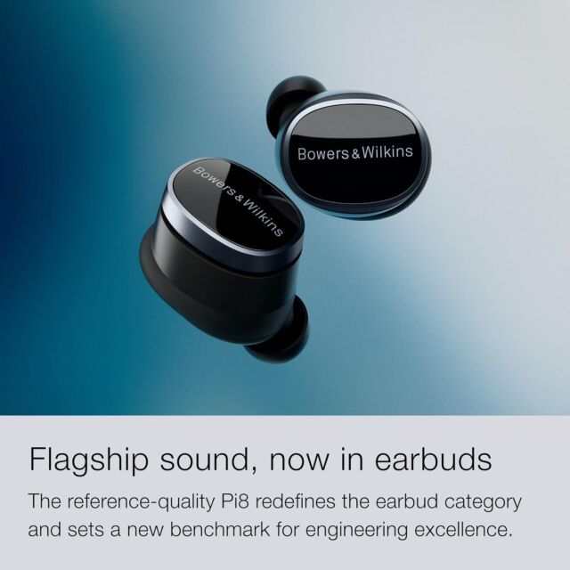 Bowers & Wilkins Pi8  Dove White – High-Fidelity True Wireless Earbuds with aptX, 24-Bit Audio, and Advanced Noise Cancellation