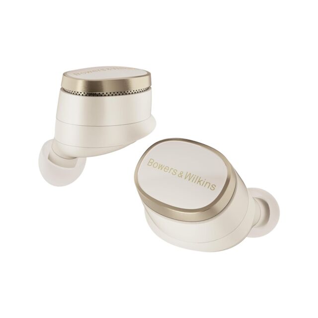 Bowers & Wilkins Pi8  Dove White – High-Fidelity True Wireless Earbuds with aptX, 24-Bit Audio, and Advanced Noise Cancellation