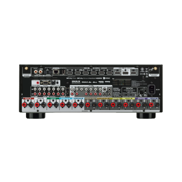 DENON AVC-X3900H 9.4 Ch. 105W 4K/8K Dolby Atmos AV Amplifier Powered by HEOS Black