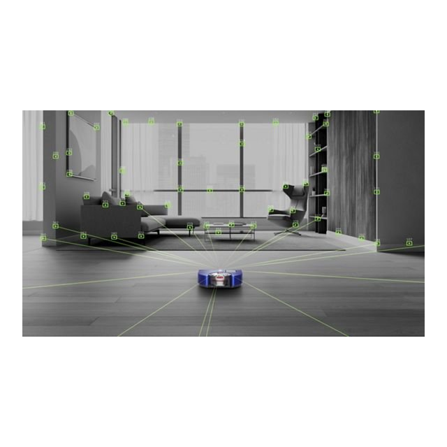 Dyson 360VISNAV 360 Robot - 65 Minutes Run Time - Moulded Blue/Nickel