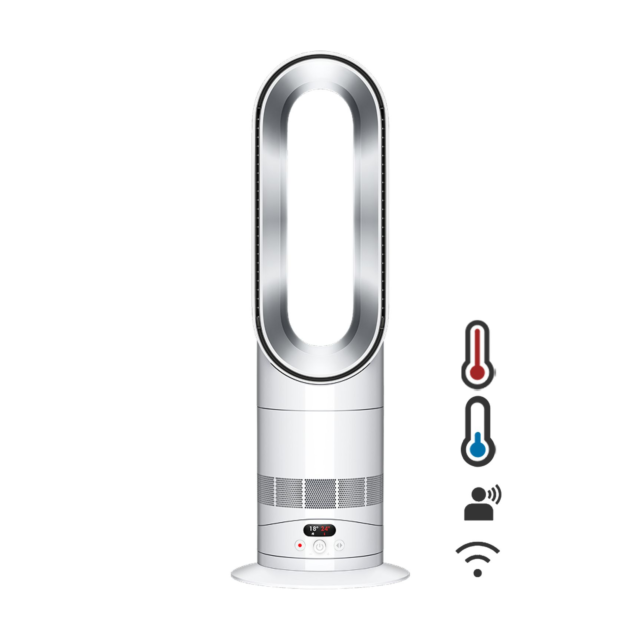 Dyson HF1 Hot+Cool Remote Link Pre-heat heater and Cooling Fan - White/Nickel