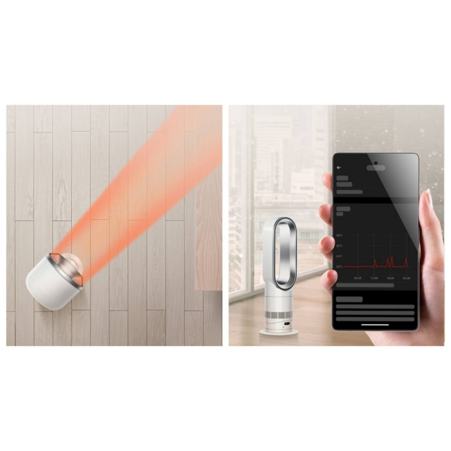 Dyson HF1 Hot+Cool Remote Link Pre-heat heater and Cooling Fan - White/Nickel