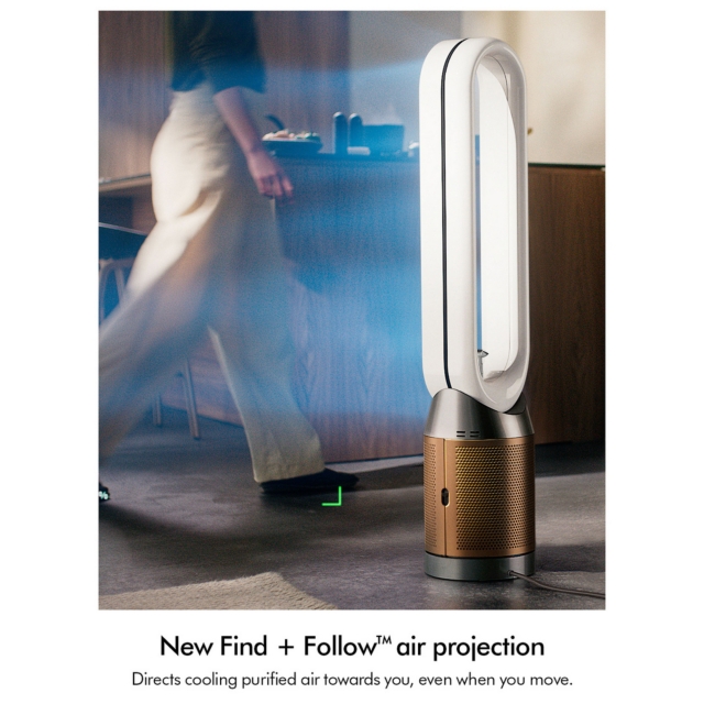 Dyson TP14 Purifier Fan with Voice Control and New Find+Follow air projection - White/Gold