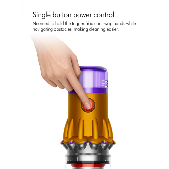 Dyson V12DETECTABS Cordless Stick Vacuum Cleaner - 60 Minutes Run Time - Yellow