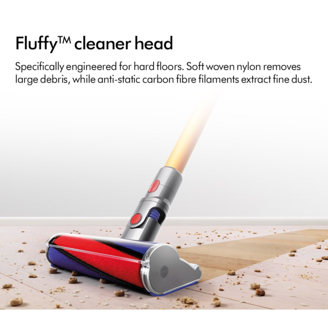 Dyson V8ABS-2023 Cordless Stick Vacuum Cleaner - 40 Minutes Run Time - Silver/Yellow