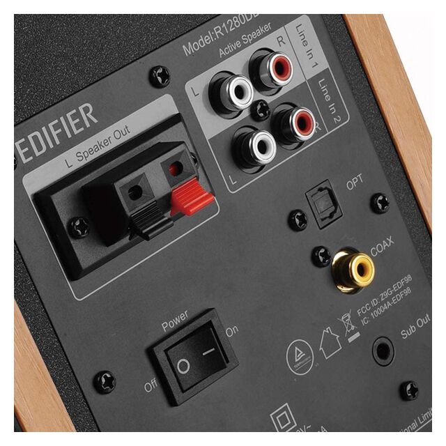 Edifier R1280DBS Active BT v5.0 Bookshelf Speakers with Sub Out - Maple