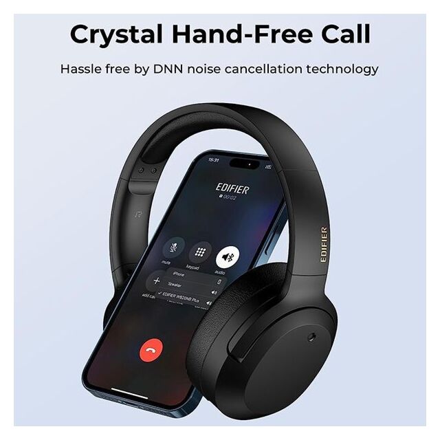 Edifier W820NB-PLUS Bluetooth ANC Hi-Res Audio Headphones - Black