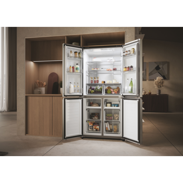 Haier HCR3818ENMM 83.3cm Total No Frost Multi Door Fridge Freezer - Inox