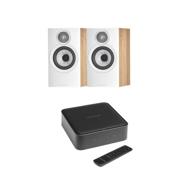 Harman/Kardon CITATIONAMPBK-607S3OK Amp With Bookshelf Speakers (Pair) Oak