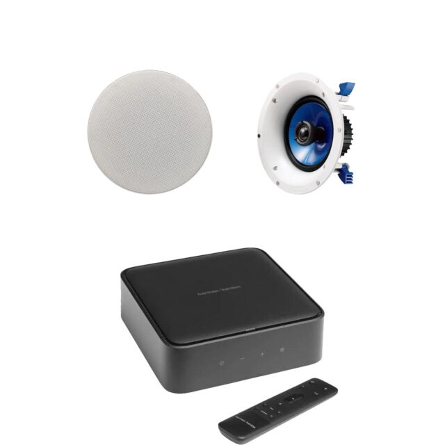 Harman/Kardon CITATIONAMPBK-NSIC600 Amp With Nsic600 In-Ceiling Speakers Pair Package