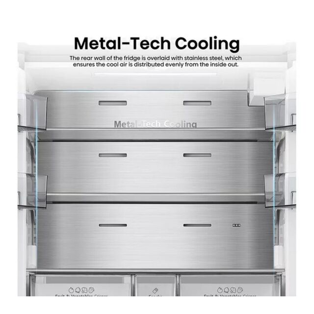 Hisense RF815N4SESE Total No Frost Plumbed American Fridge Freezer - Silver