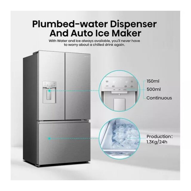 Hisense RF815N4SESE Total No Frost Plumbed American Fridge Freezer - Silver