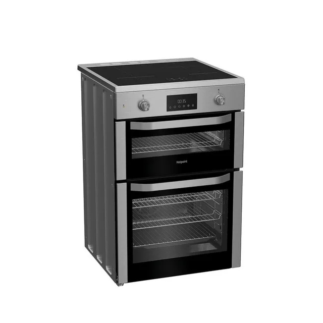 Hotpoint HDE6IDC2X 60cm Double Electric Cooker Induction