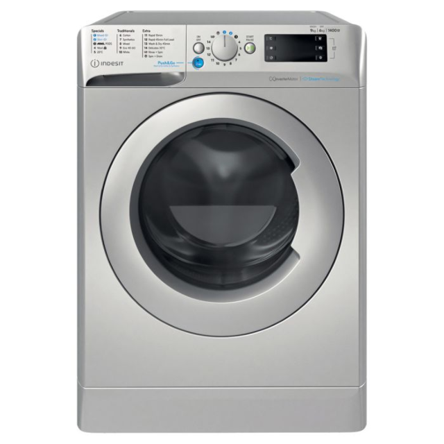 Indesit BDE96436SVUK Steam Push&Go BDE 96436 SV UK 9/6kg Washer Dryer - Silver
