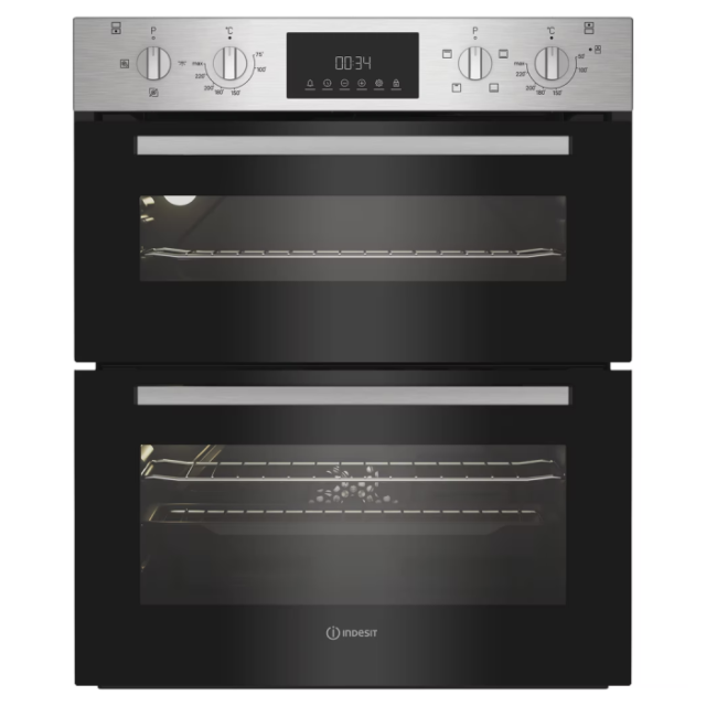 Indesit DUI10DIX Built Under Electric Fan Oven 48L / 36L - Stainless Steel