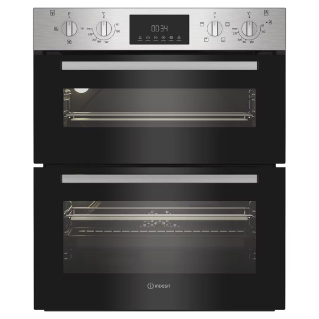 Indesit DUI12DIX Built Under Electric Fan Oven 48L / 38L - Stainless Steel