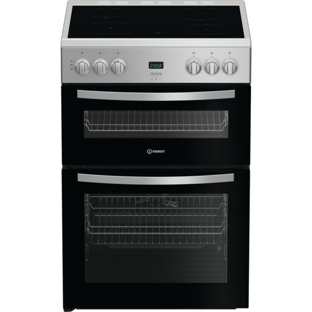 Indesit IDE6VDCS1 Electric Double Cooker 60CM - 75L / 38L with Glass Lid