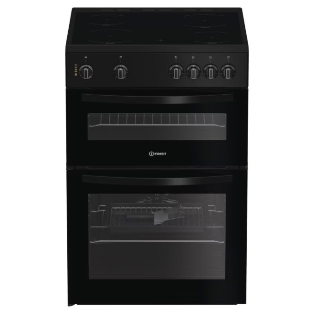 Indesit ITE6VMB Electric Twin Cooker 60CM - 69L with Easy Clean Enamel