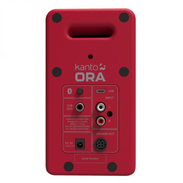 Kanto ORAMR Powered Reference Desktop Speakers With Bluetooth in Red