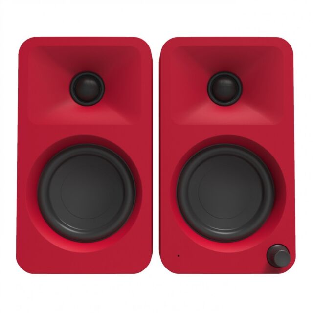 Kanto ORAMR Powered Reference Desktop Speakers With Bluetooth in Red
