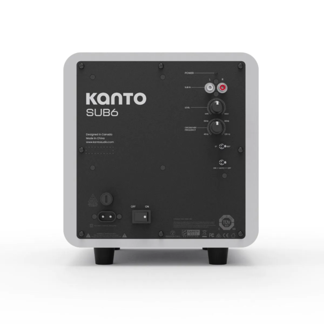 Kanto Sub6 Vinyl Subwoofer Matte White with White Grill
