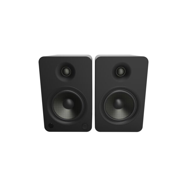 Kanto YU6 Powered Bookshelf Speakers with Bluetooth 4.0 with aptX and Built-In Phono Preamp in Matte Black