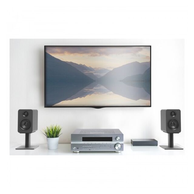 Kanto YU Passive 4 Inch Bookshelf Speakers in Matte Black Rich Bass and Smooth Treble