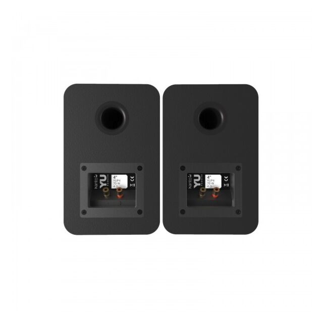 Kanto YU Passive 4 Inch Bookshelf Speakers in Matte Black Rich Bass and Smooth Treble