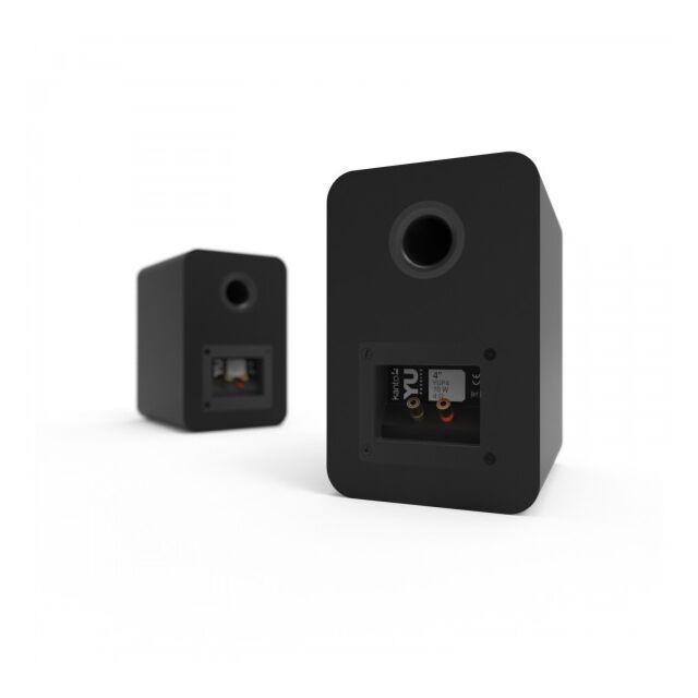 Kanto YU Passive 4 Inch Bookshelf Speakers in Matte Black Rich Bass and Smooth Treble