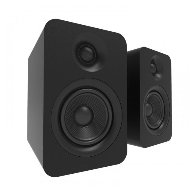 Kanto YU Passive 4 Inch Bookshelf Speakers in Matte Black Rich Bass and Smooth Treble