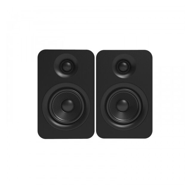 Kanto YU Passive 4 Inch Bookshelf Speakers in Matte Black Rich Bass and Smooth Treble