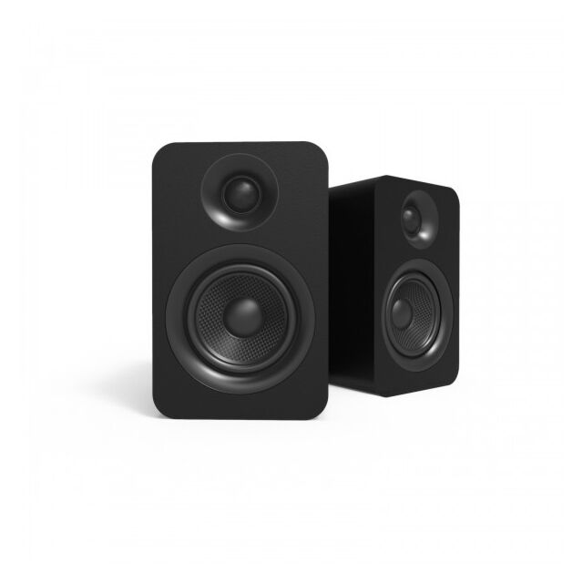 Kanto YU Passive 4 Inch Bookshelf Speakers in Matte Black Rich Bass and Smooth Treble