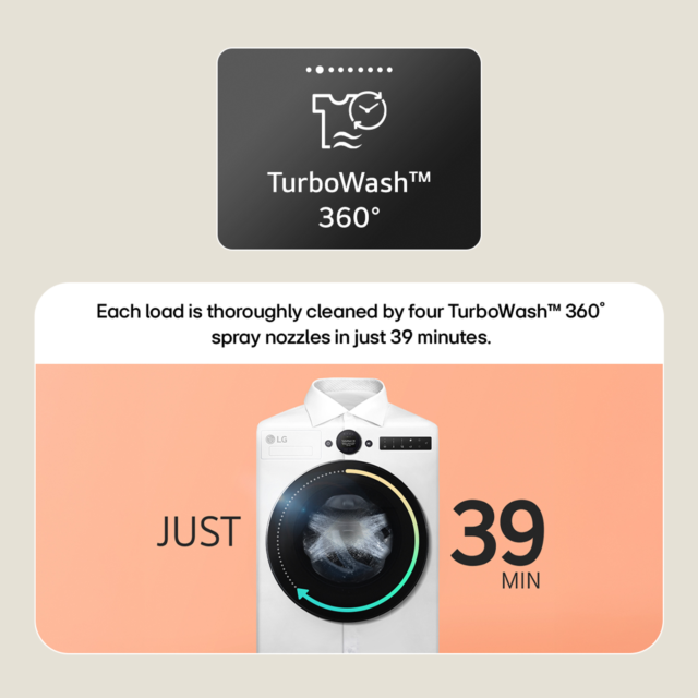 LG F4X7009TWB 9kg 1400 Spin Washing Machine White